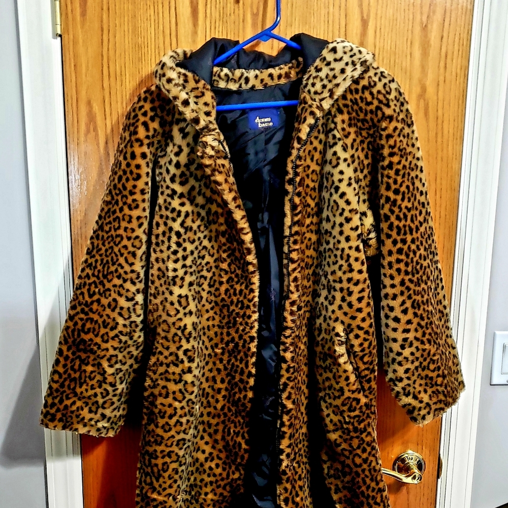 Dennis Basso Faux Fur Jacket Animal Print